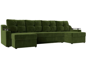 П-образный диван Сенатор, Зеленый (Микровельвет) боннель в Абакане