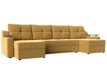 П-образный диван Сенатор, Желтый (Микровельвет) боннель в Абакане
