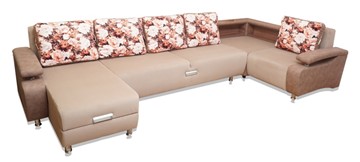 П-образный диван Престиж-15 люкс с полкой в Абакане