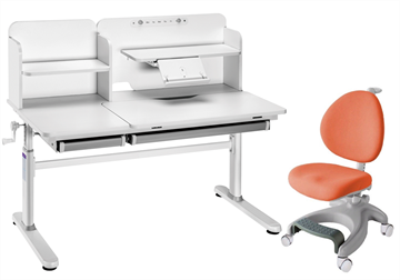 Комплект парта + кресло Iris II Grey + Cielo Orange + чехол для кресла в подарок в Абакане