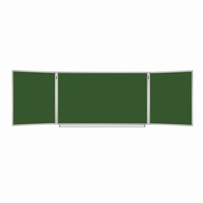 Доска  для мела Brauberg 3-х элементная 100х150/300 см, 5 рабочих поверхностей, зеленая, BRAUBERG, 231707 в Абакане