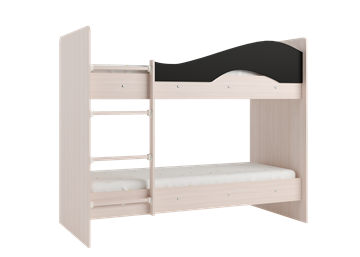Детская  двухъярусная кровать Мая с 2 ящиками на щитах, корпус Млечный дуб, фасад Венге в Абакане - предосмотр 3