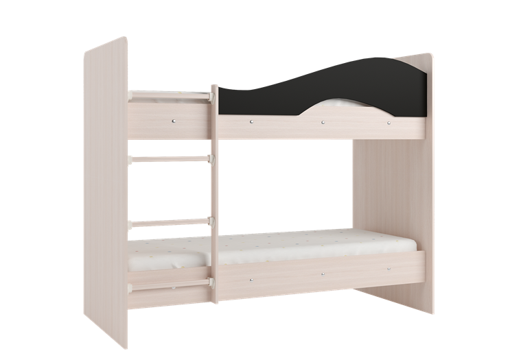 Детская  двухъярусная кровать Мая с 2 ящиками на щитах, корпус Млечный дуб, фасад Венге в Абакане - изображение 3