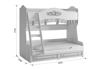 Двухэтажная детская кровать Алиса (1974х1404х1765) в Абакане - предосмотр 4
