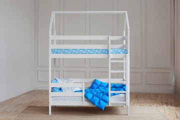 Двухъярусная кровать Домик, цвет белый в Абакане
