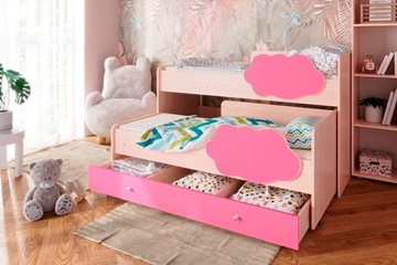 Двухэтажная детская кровать Соник 1.6 с ящиком, Розовый в Абакане