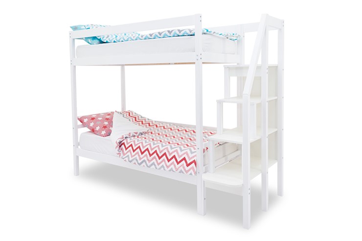 Двухъярусная детская кровать Svogen белый в Абакане - изображение 2