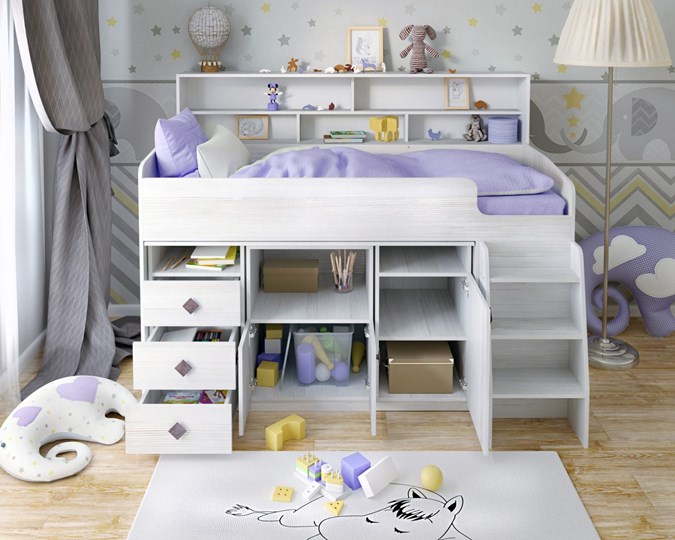Кровать-чердак Малыш-5, цвет Винтерберг в Абакане - изображение 3