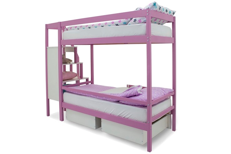 Детская 2-х ярусная кровать Svogen розовый в Абакане - изображение 6