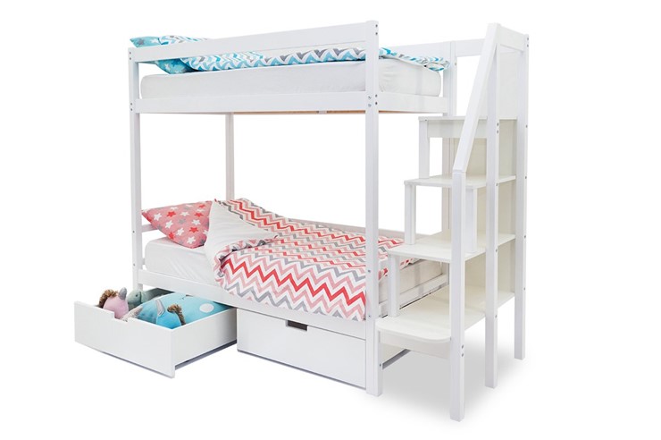 Двухъярусная детская кровать Svogen белый в Абакане - изображение 5