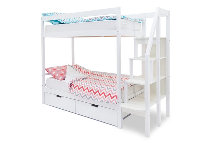 Двухъярусная детская кровать Svogen белый в Абакане - изображение 4