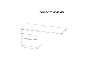 Детская кровать с письменным столом и шкафом POLINI Kids Simple Белый / Бетон в Абакане - предосмотр 9