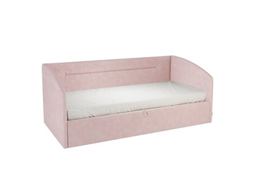 Кровать в детскую 0.9 Альба (Софа), нежно-розовый (велюр) в Абакане