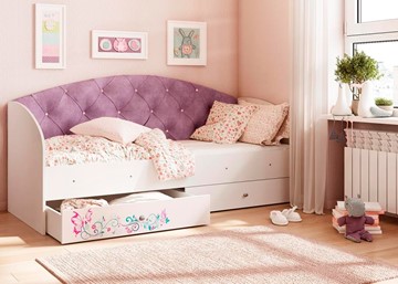 Детская кровать Эльза без бортика, Фиолетовый (латы) в Абакане