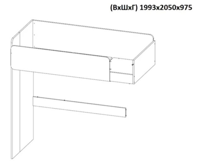 Кровать-чердак с письменным столом и шкафом POLINI Kids Simple Белый / Серый в Абакане - изображение 8