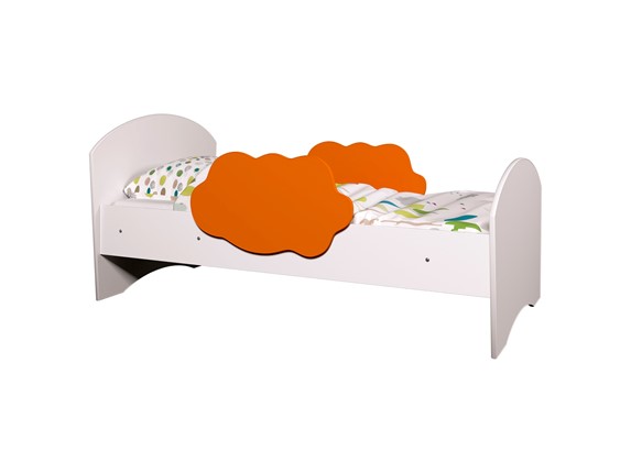 Кровать детская Тучка, корпус Белый, фасад Оранжевый в Абакане - изображение