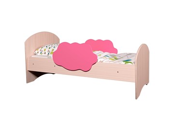 Детская кровать с бортиками Тучка, корпус Дуб млечный, фасад Розовый в Абакане