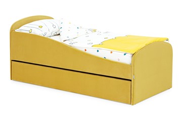 Детская кровать с ящиком Letmo горчичный (велюр) в Абакане