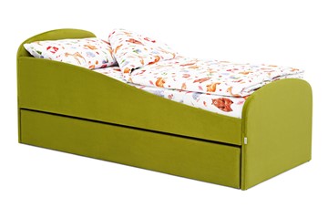 Детская кровать с ящиком Letmo оливковый (велюр) в Абакане - предосмотр