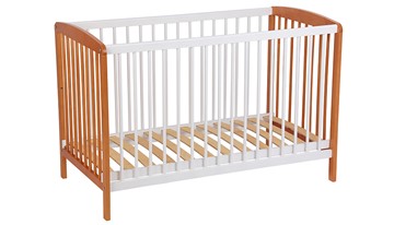 Кроватка для новорожденных POLINI Kids Simple 101 Белый / Бук в Абакане