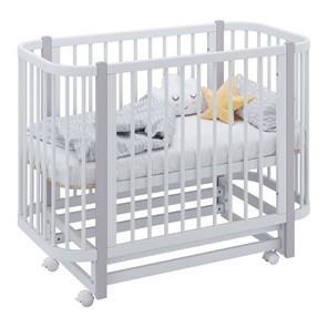 Кроватка детская POLINI Kids Simple 350 Белый / Серый в Абакане