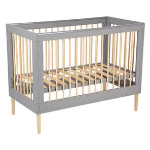 Кроватка в детскую POLINI Kids Simple 360 Серый / Натуральный в Абакане - предосмотр