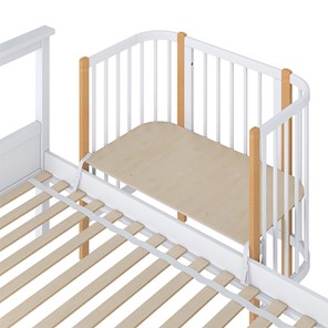 Кроватка приставная POLINI Kids Simple 105 Белый / Бук в Абакане - предосмотр 3