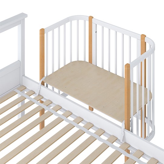 Кроватка приставная POLINI Kids Simple 105 Белый / Бук в Абакане - изображение 3