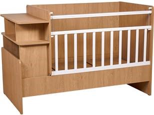Кроватка-трансформер детская Polini kids Ameli 1150, белый-натуральный, серия Ameli в Абакане