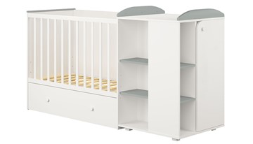 Кровать-трансформер детская с комодом POLINI Kids Ameli 900 Белый-серый, серия AMELI в Абакане - предосмотр
