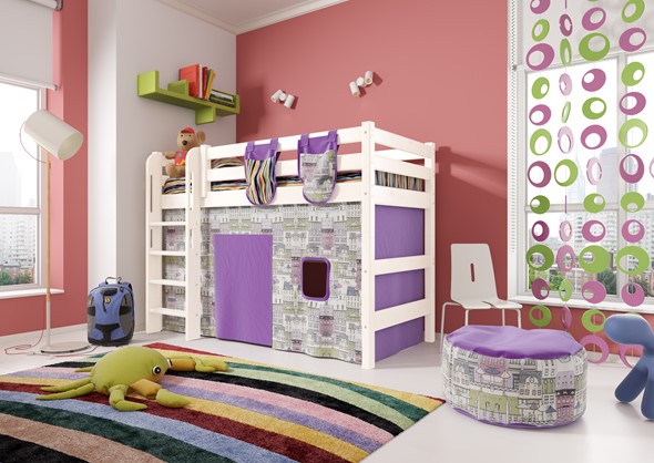Детская кровать-чердак Соня,  Вариант 5 Белый в Абакане - изображение