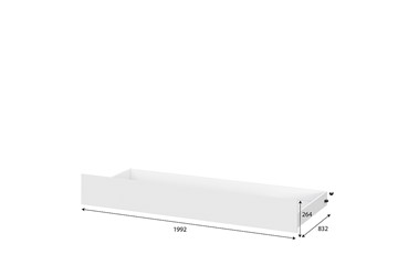 Выкатная кровать в детскую Токио, белый текстурный (одинарная (0,9х2,0) + выкатная) в Абакане - предосмотр 4
