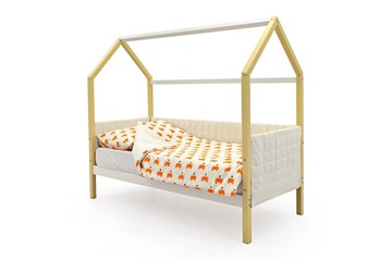 Детская кровать-домик «Svogen бежево-белый» мягкая в Абакане