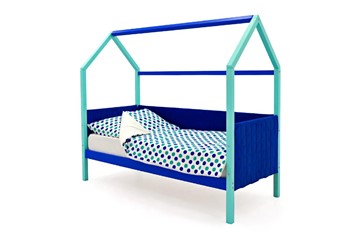Детская кровать-домик Svogen, мятный-синий мягкая в Абакане