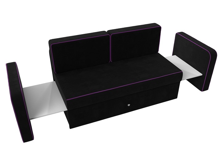 Детский диван-трансформер Смарт, Черный/Фиолетовый (Микровельвет) в Абакане - изображение 1