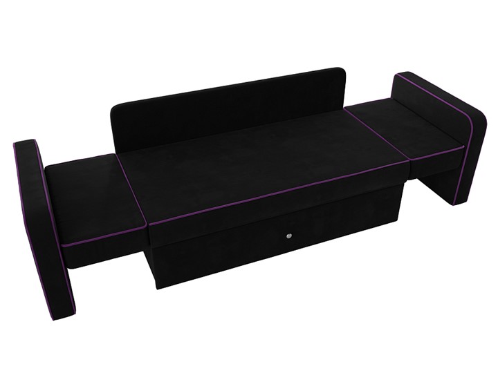 Детский диван-трансформер Смарт, Черный/Фиолетовый (Микровельвет) в Абакане - изображение 2