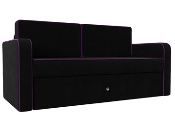 Детский диван-трансформер Смарт, Черный/Фиолетовый (Микровельвет) в Абакане - предосмотр