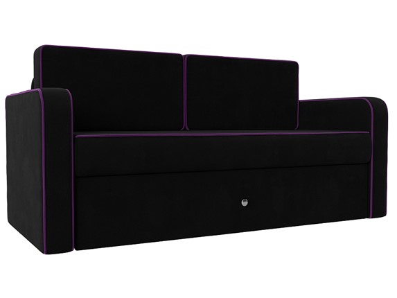 Детский диван-трансформер Смарт, Черный/Фиолетовый (Микровельвет) в Абакане - изображение