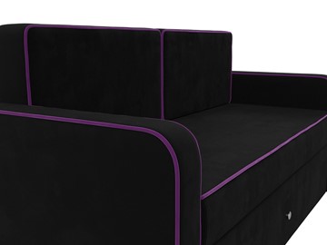 Детский диван-трансформер Смарт, Черный/Фиолетовый (Микровельвет) в Абакане - предосмотр 6