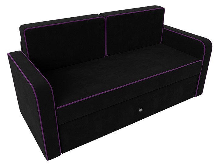 Детский диван-трансформер Смарт, Черный/Фиолетовый (Микровельвет) в Абакане - изображение 8