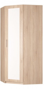 Распашной шкаф угловой Реал (YR-230х1034 (3)-М Вар.1), с зеркалом в Абакане - изображение