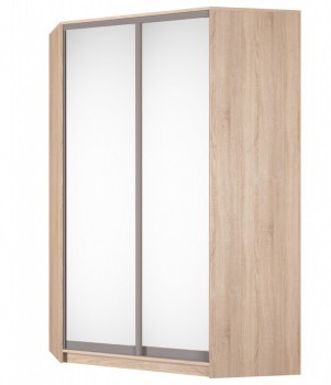 Угловой шкаф Аларти (YA-230х1400(602) (10) Вар. 5; двери D5+D5), с зеркалом в Абакане - изображение