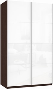 Шкаф Прайм (Белое стекло/Белое стекло) 1200x570x2300, венге в Абакане