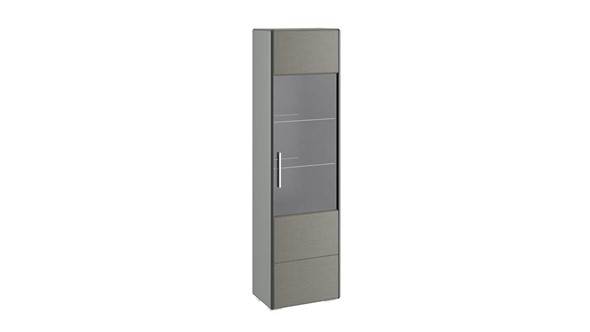 Однодверный шкаф Наоми для посуды, цвет Фон серый, Джут ТД-208.07.25 в Абакане - изображение