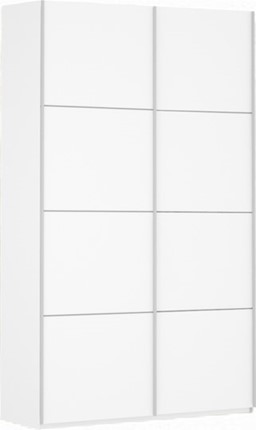 Шкаф-купе 2-х дверный Прайм (ДСП/ДСП) 1600x570x2300, белый снег в Абакане - изображение