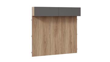 Шкаф навесной с декоративными панелями Порто (366) СМ-393.21.023-24 (Яблоня Беллуно/Графит софт) в Абакане