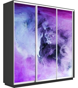 Шкаф 3-створчатый Экспресс 1800х450х2200, Фиолетовый дым/серый диамант в Абакане