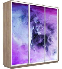 Шкаф трехдверный Экспресс 2100х600х2200, Фиолетовый дым/дуб сонома в Абакане