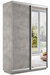 Шкаф 2-дверный Экспресс (ДСП/Зеркало) 1400х450х2400, бетон в Абакане