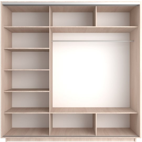 Шкаф 3-х створчатый Экспресс (Комби) 2400х600х2200, дуб молочный в Абакане - изображение 1